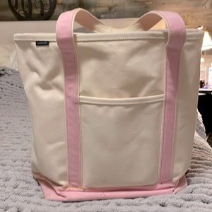 Lands and extra large canvas, tote in cream and pink